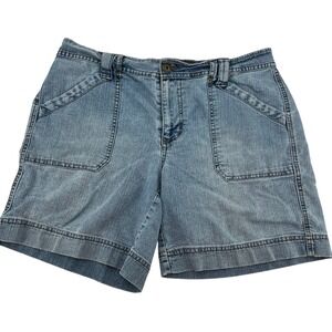 Faded Glory Missy 8 Denim Shorts Light Stone Wash Stretch Y2K Mid Rise 0456